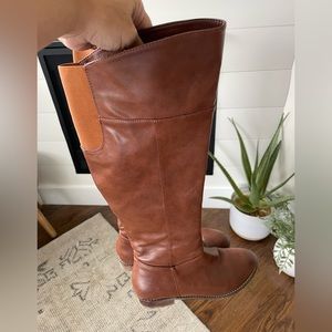 Saddle Brown Knee High Boots